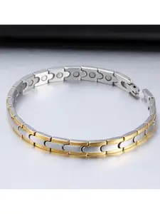 ZIVOM Men Silver-Toned Gold-Plated Wraparound Bracelet
