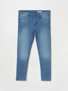 Fame Forever by Lifestyle Girls Blue Embellished Heavy Fade Stretchable Jeans