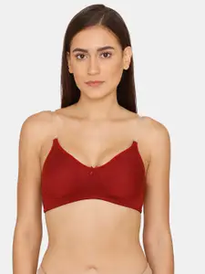 Rosaline by Zivame Red Non Padded & Non Wired T-shirt Bra