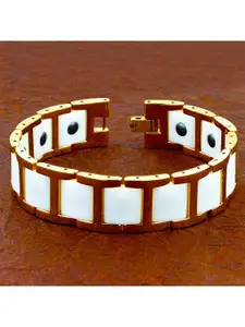 ZIVOM Men White Gold-Plated Link Bracelet