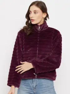 Madame Women Purple Cotton Sweatshirt