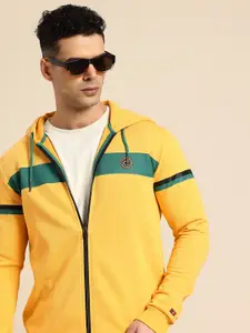 Being Human Brand Logo Printed Striped Hooded Sweatshirt