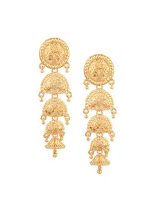 Efulgenz Gold-Plated Contemporary Drop Earrings