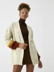 Koton Women Fine Knit Longline Front-Open Sweater