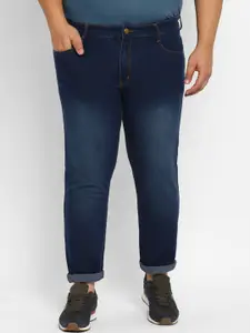 Urbano Plus Men Blue Light Fade Cuffed Hem Stretchable Jeans
