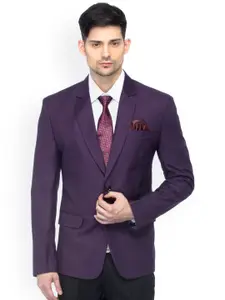 FAVOROSKI Purple Slim Fit Single-Breasted Formal Blazer
