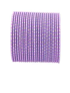 Efulgenz Set of 24 Women Purple Alloy Bangles