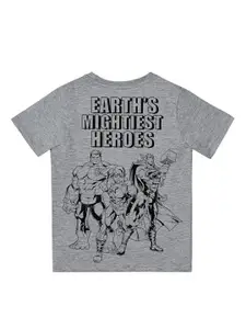 The Souled Store Boys Grey Cotton Printed T-shirt