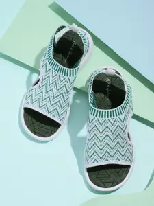 Mast & Harbour Women Chevron Woven Design Open Toe Flats