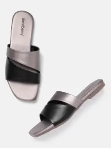 DressBerry Women Colourblocked Open Toe Flats