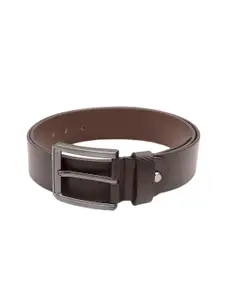Kara Men Brown Textured Leather Formal Belt