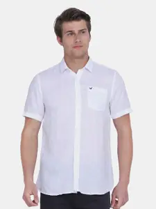 Blackberrys Men White Slim Fit Casual Shirt