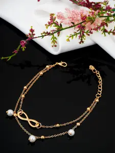 Ferosh Gold-Plated Quirky Layered Anklet