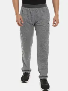 V-Mart Men Grey Solid Jacquard Cotton Track Pant