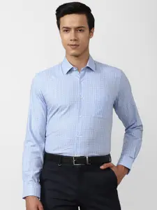 Peter England Men Slim Fit Checked Formal Shirt