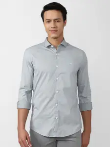 Peter England Men Grey Slim Fit Casual Shirt