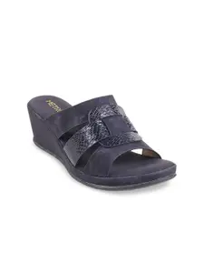 Metro Blue Textured Wedge Heels