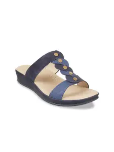 Metro Women Blue Open Toe Flats