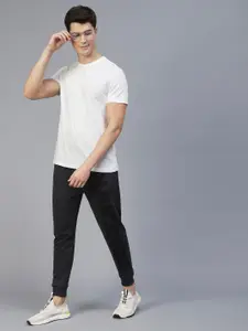 Rigo Men Charcoal One Side Printed Cotton Sports  Jogger