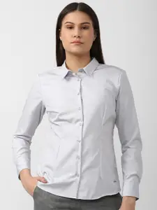 Van Heusen Woman Women Grey Regular Fit Casual Shirt