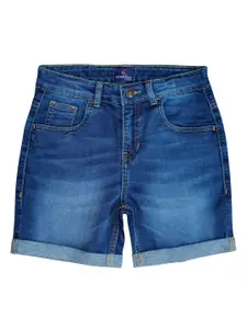 KiddoPanti Boys Blue Washed Denim Denim Shorts