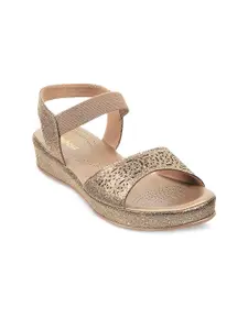 Mochi Gold-Toned Textured Comfort Sandals