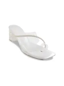 Mochi Silver-Toned Block Heels