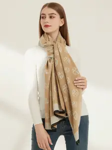 JC Collection Women Beige & Off White Printed Scarf