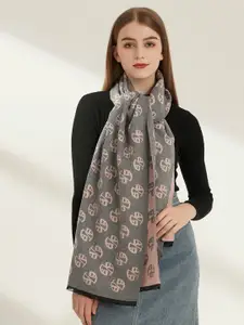 JC Collection Women Pink & Grey Printed Scarf