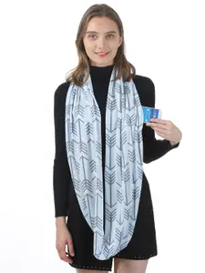 JC Collection Women Blue & Grey Printed Scarf
