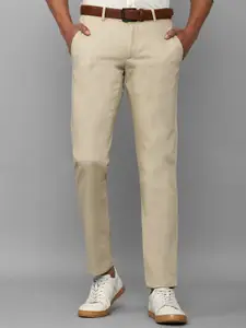 Allen Solly Men Cream-Coloured Slim Fit Trousers