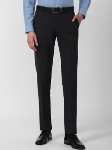 Peter England Elite Men Black Slim Fit Formal Trousers