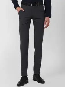 Van Heusen Men Grey Slim Fit Formal Trousers