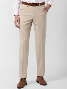Van Heusen Men Cream-Coloured Formal Trousers