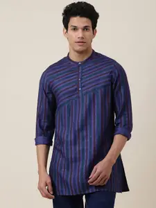 Fabindia FabBasic Men Purple Striped Cotton Kurta