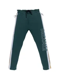 Status Quo Boys Green Printed Cotton Track Pants