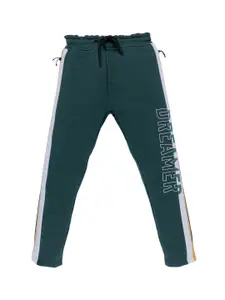 Status Quo Boys Green Printed Track Pants