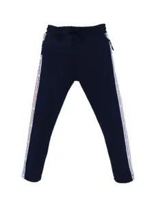 Status Quo Boys Navy Blue Regular fit Side Tape Detail Cotton Track Pants