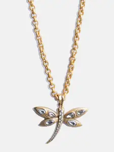 Tipsyfly Gold-Toned & White Brass Gold-Plated Necklace