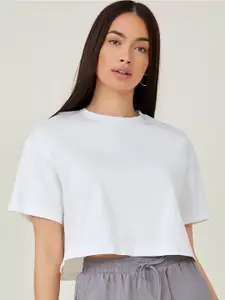 AAHWAN White Boxy Crop Top