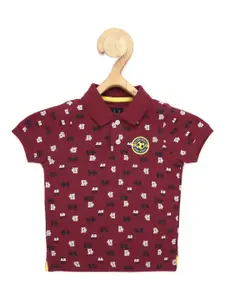 Allen Solly Junior Boys Typography Printed Polo Collar Cotton T-shirt