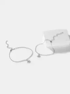 SHAYA Silver-Toned Sterling Silver Anklet