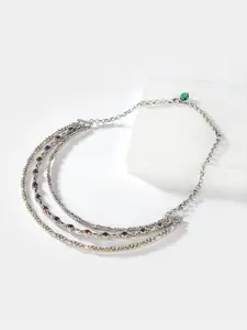 SHAYA Blue & Green Sterling Silver Oxidised Necklace