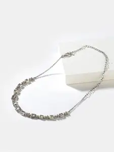 SHAYA Silver-Toned Sterling Silver Oxidised Necklace