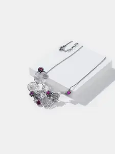 SHAYA Purple Sterling Silver Oxidised Necklace