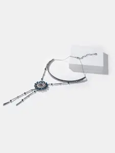 SHAYA Silver-Toned & Blue Sterling Silver Necklace
