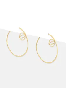 Tipsyfly Gold-Toned Circular Hoop Earrings