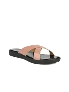 SOLES Women Pink Colourblocked Open Toe Flats