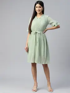 plusS Green Striped Dress