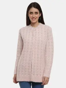 V-Mart Women Pink Self Design Sweatshirt